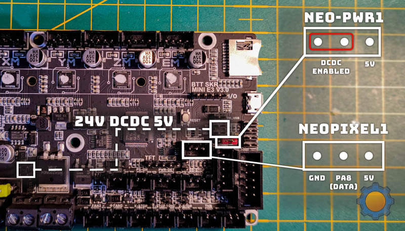 How to power Neopixels on BigTreeTech SKR Mini E3 V3.0 